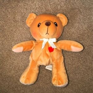 Plush Teddy Bear Toy - Orange vintage 1990s 1999 cherished moments cherish teddi